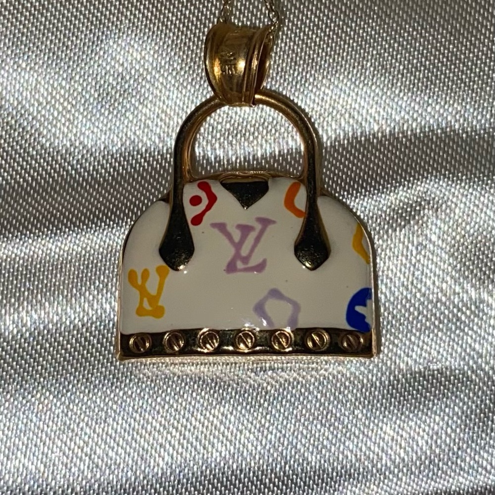 Louis Vuitton Style Multicolor Handbag Pendant